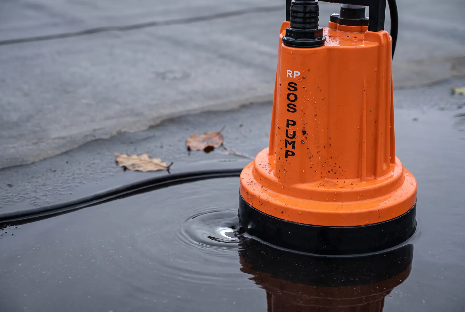 Vlakzuigende dompelpomp pompt de laatste millimeters water weg