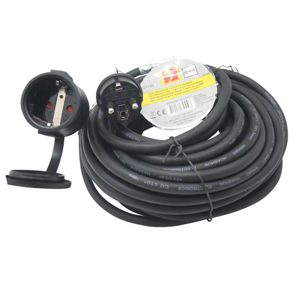 Rubber verlengsnoer 10 meter